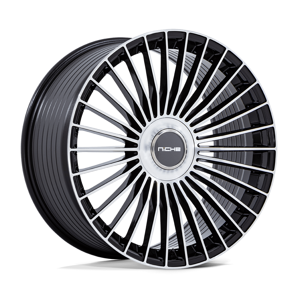 Niche 1PC NC282 SERENE GLOSS BLACK W/ MACHINED FACE 22X10