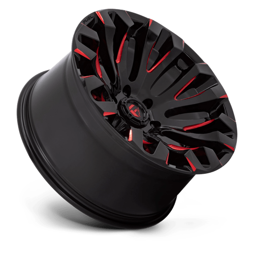 Fuel 1PC D829 QUAKE GLOSS BLACK MILLED RED TINT 20X9
