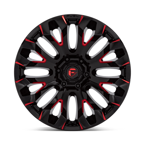 Fuel 1PC D829 QUAKE GLOSS BLACK MILLED RED TINT 20X9