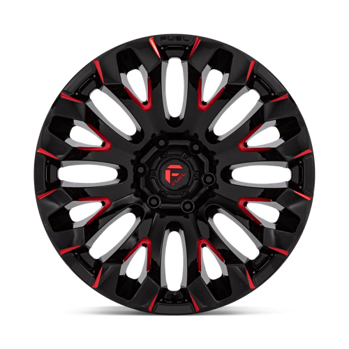 Fuel 1PC D829 QUAKE GLOSS BLACK MILLED RED TINT 20X10