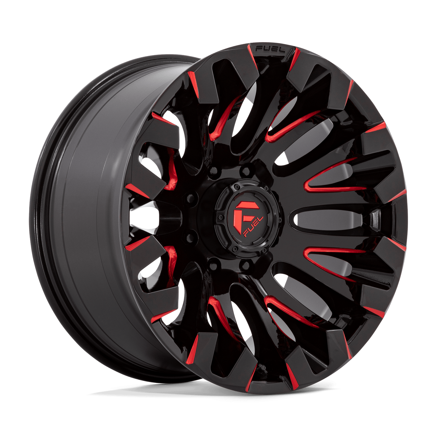 Fuel 1PC D829 QUAKE GLOSS BLACK MILLED RED TINT 20X10