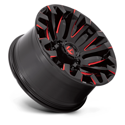 Fuel 1PC D829 QUAKE GLOSS BLACK MILLED RED TINT 20X10