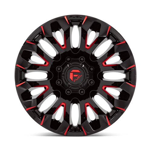 Fuel 1PC D829 QUAKE GLOSS BLACK MILLED RED TINT 20X10