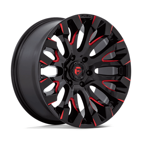 Fuel 1PC D829 QUAKE GLOSS BLACK MILLED RED TINT 20X9