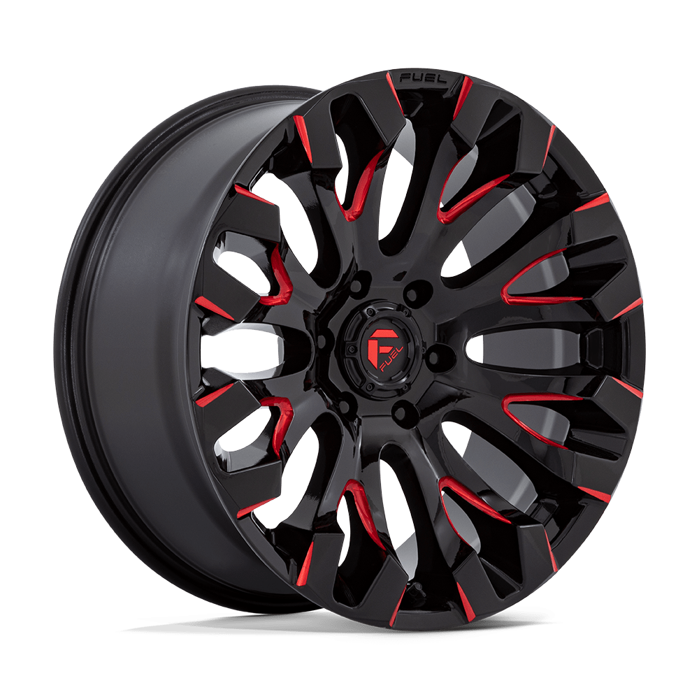 Fuel 1PC D829 QUAKE GLOSS BLACK MILLED RED TINT 20X9