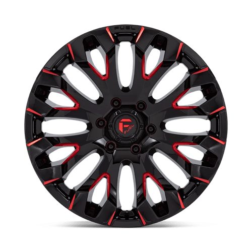 Fuel 1PC D829 QUAKE GLOSS BLACK MILLED RED TINT 20X9