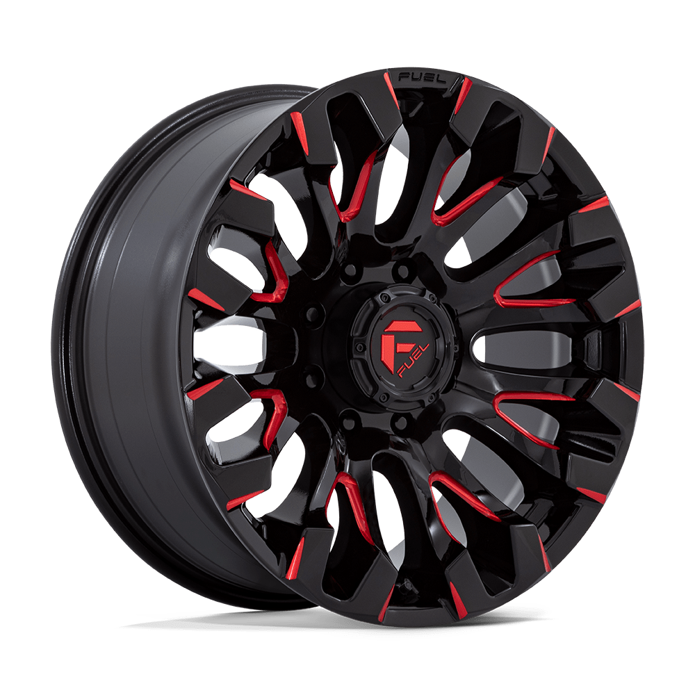 Fuel 1PC D829 QUAKE GLOSS BLACK MILLED RED TINT 20X9