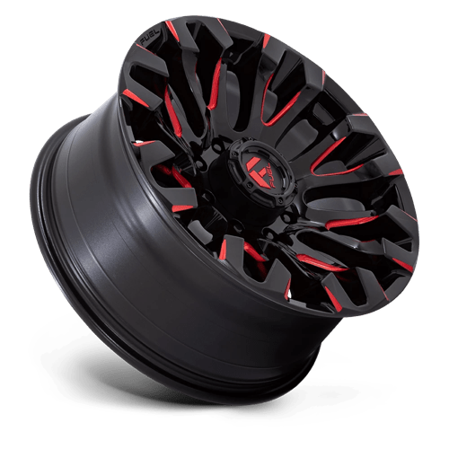 Fuel 1PC D829 QUAKE GLOSS BLACK MILLED RED TINT 20X9
