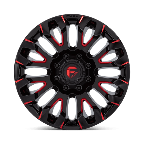 Fuel 1PC D829 QUAKE GLOSS BLACK MILLED RED TINT 20X9