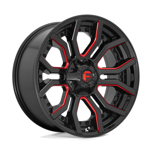 Fuel 1PC D712 RAGE GLOSS BLACK RED TINTED CLEAR 24X12