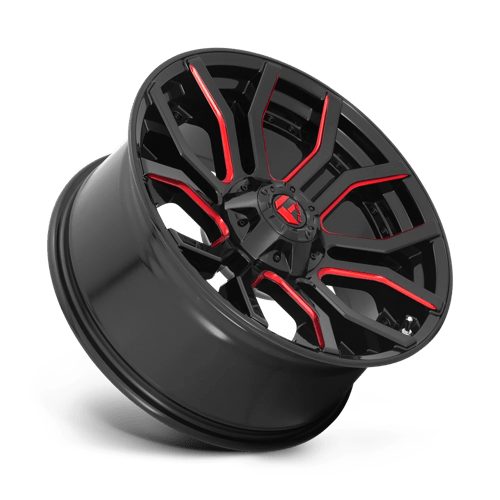 Fuel 1PC D712 RAGE GLOSS BLACK RED TINTED CLEAR 24X12