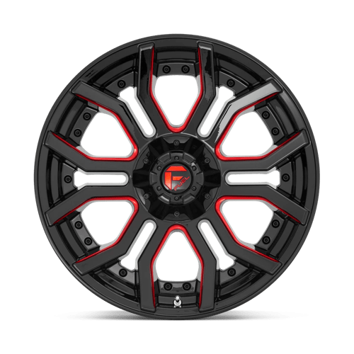 Fuel 1PC D712 RAGE GLOSS BLACK RED TINTED CLEAR 24X12