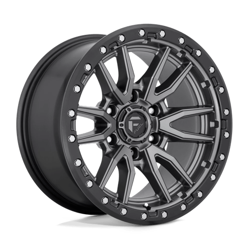 Fuel 1PC D680 REBEL MATTE GUN METAL BLACK BEAD RING 22X9