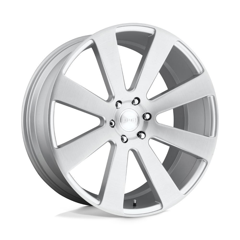 DUB 1PC S213 8-BALL GLOSS SILVER BRUSHED 24X10