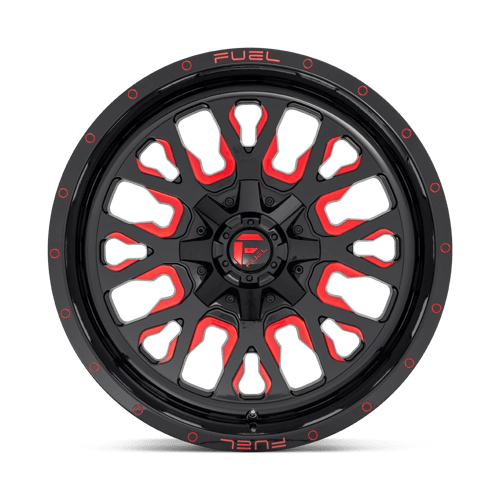 Fuel 1PC D612 STROKE GLOSS BLACK RED TINTED CLEAR 22X10