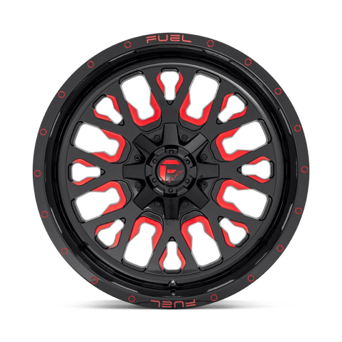 Fuel 1PC D612 STROKE GLOSS BLACK RED TINTED CLEAR 17X9