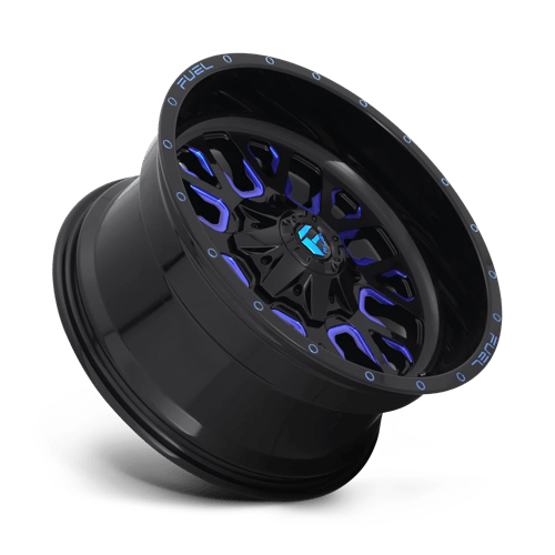 Fuel 1PC D645 STROKE GLOSS BLACK BLUE TINTED CLEAR 20X10