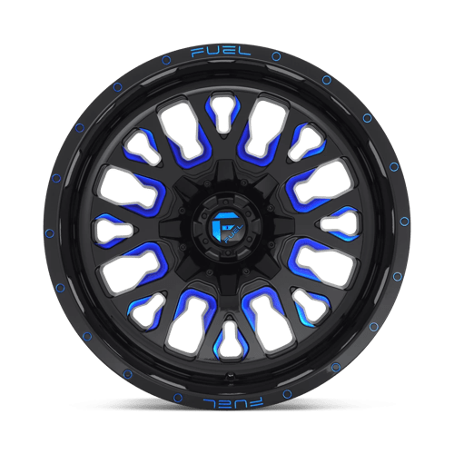 Fuel 1PC D645 STROKE GLOSS BLACK BLUE TINTED CLEAR 18X9