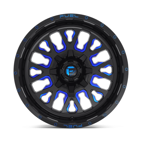 Fuel 1PC D645 STROKE GLOSS BLACK BLUE TINTED CLEAR 20X10