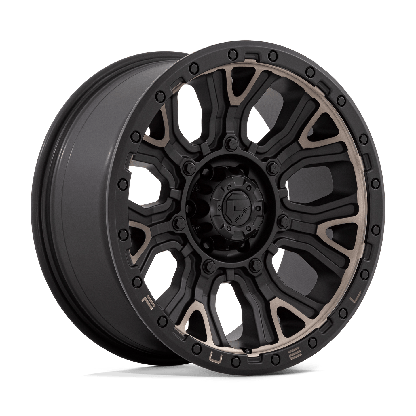 Fuel 1PC D824 TRACTION MATTE BLACK WITH DOUBLE DARK TINT 20X9