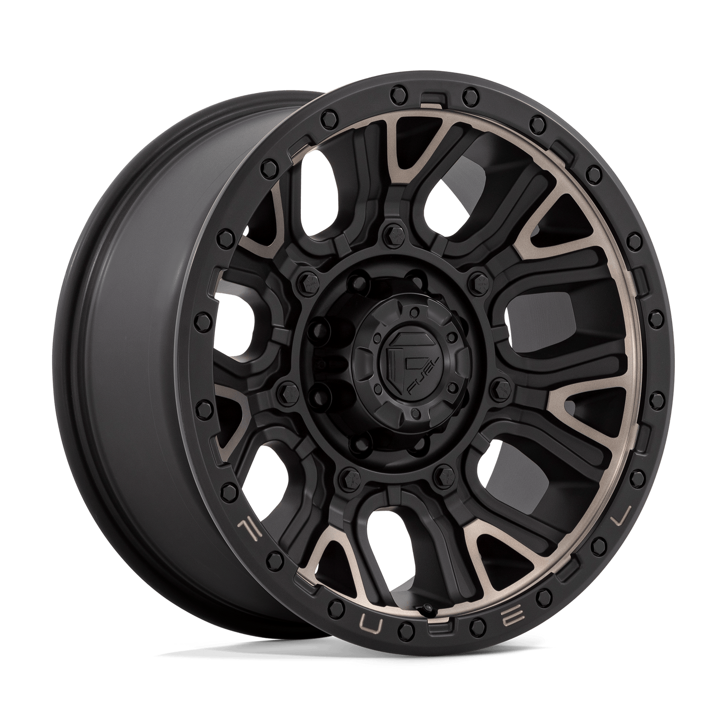 Fuel 1PC D824 TRACTION MATTE BLACK WITH DOUBLE DARK TINT 20X9