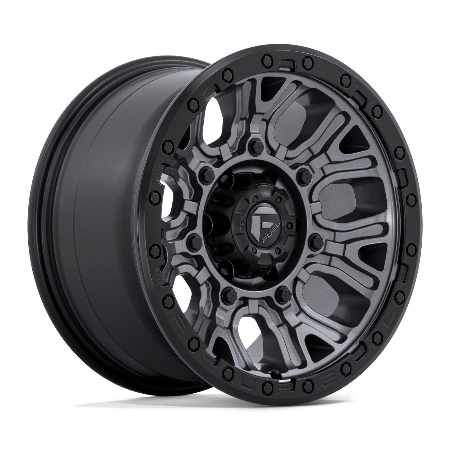 Fuel 1PC D825 TRACTION MATTE GUNMETAL WITH BLACK RING 17X9