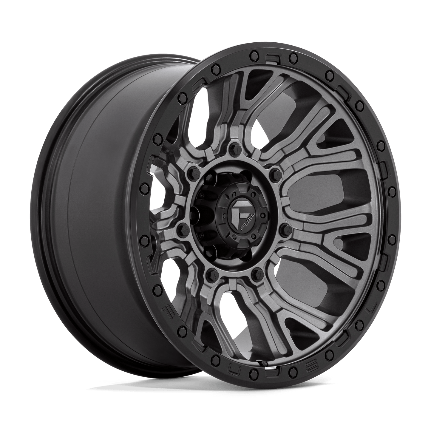 Fuel 1PC D825 TRACTION MATTE GUNMETAL WITH BLACK RING 20X10