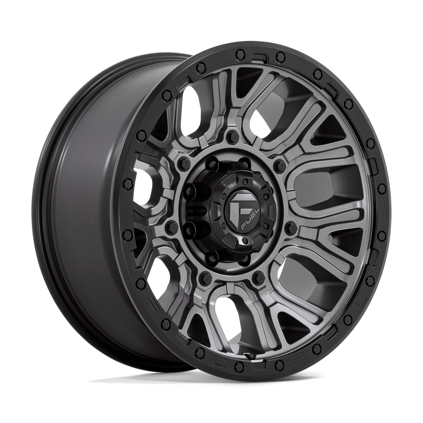 Fuel 1PC D825 TRACTION MATTE GUNMETAL WITH BLACK RING 20X9
