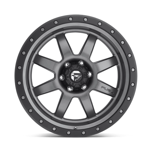 Fuel 1PC D552 TROPHY MATTE GUN METAL BLACK BEAD RING 18X10