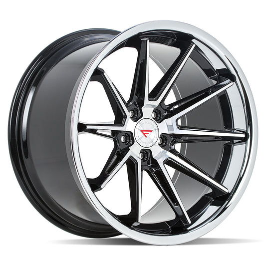 FERRADA CM2 Gloss Black Machined Face Center / Chrome Lip 19X9.5