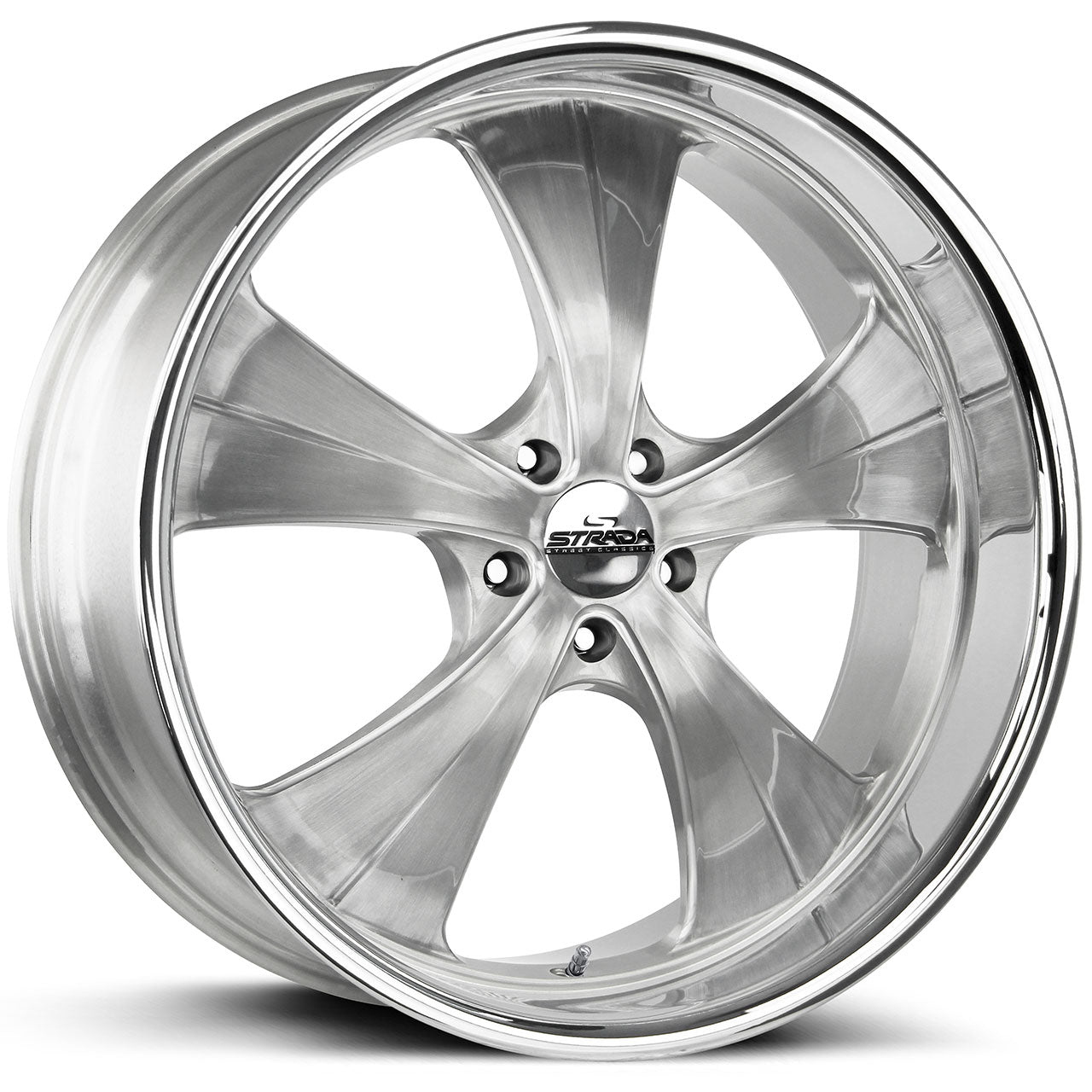STRADA STREET CLASSICS OLD SKOOL Brushed CNC w/Chrome SS Lip 24X10