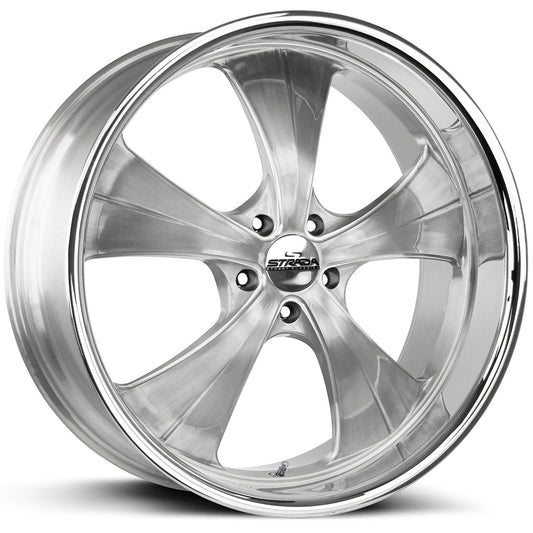 STRADA STREET CLASSICS OLD SKOOL Brushed CNC w/Chrome SS Lip 24X10