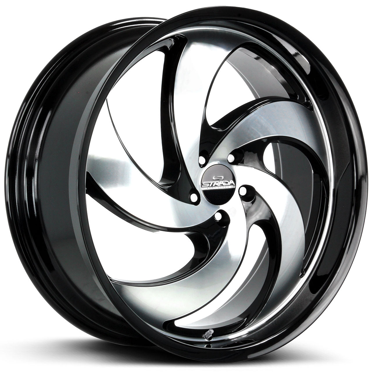 STRADA STREET CLASSICS RETRO 5 Gloss Black Machined Face 22X9