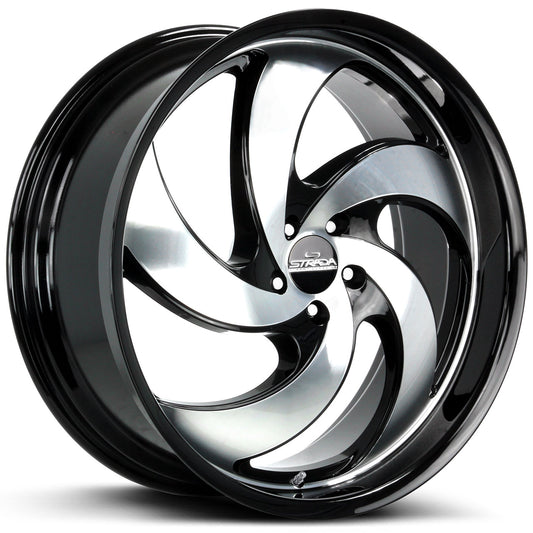 STRADA STREET CLASSICS RETRO 5 Gloss Black Machined Face 22X9