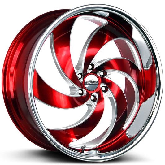STRADA STREET CLASSICS RETRO 6 Candy Red Milled w/Chrome SS Lip 26X10