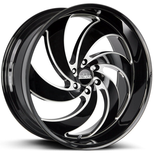 STRADA STREET CLASSICS RETRO 6 Gloss Black w/CNC Machined Accents 24X10