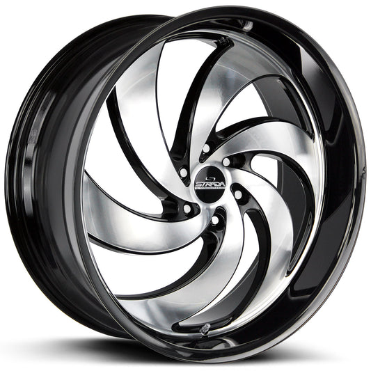 STRADA STREET CLASSICS RETRO 6 Gloss Black Machined Face 26X10