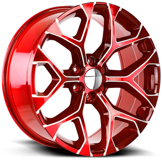 WHEEL REPLICAS BY STRADA SNOWFLAKE Candy Red w/Milled Spokes 22X9