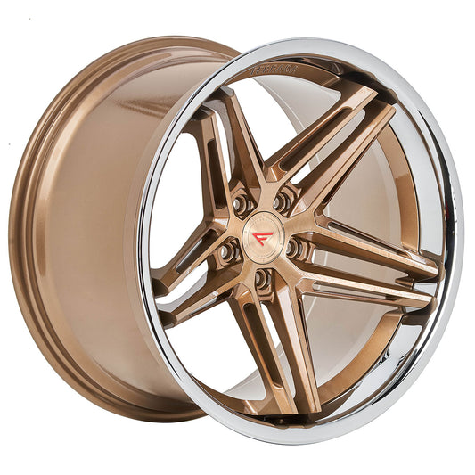 FERRADA CM1 Brushed Bronze w/Chrome Lip 22X9