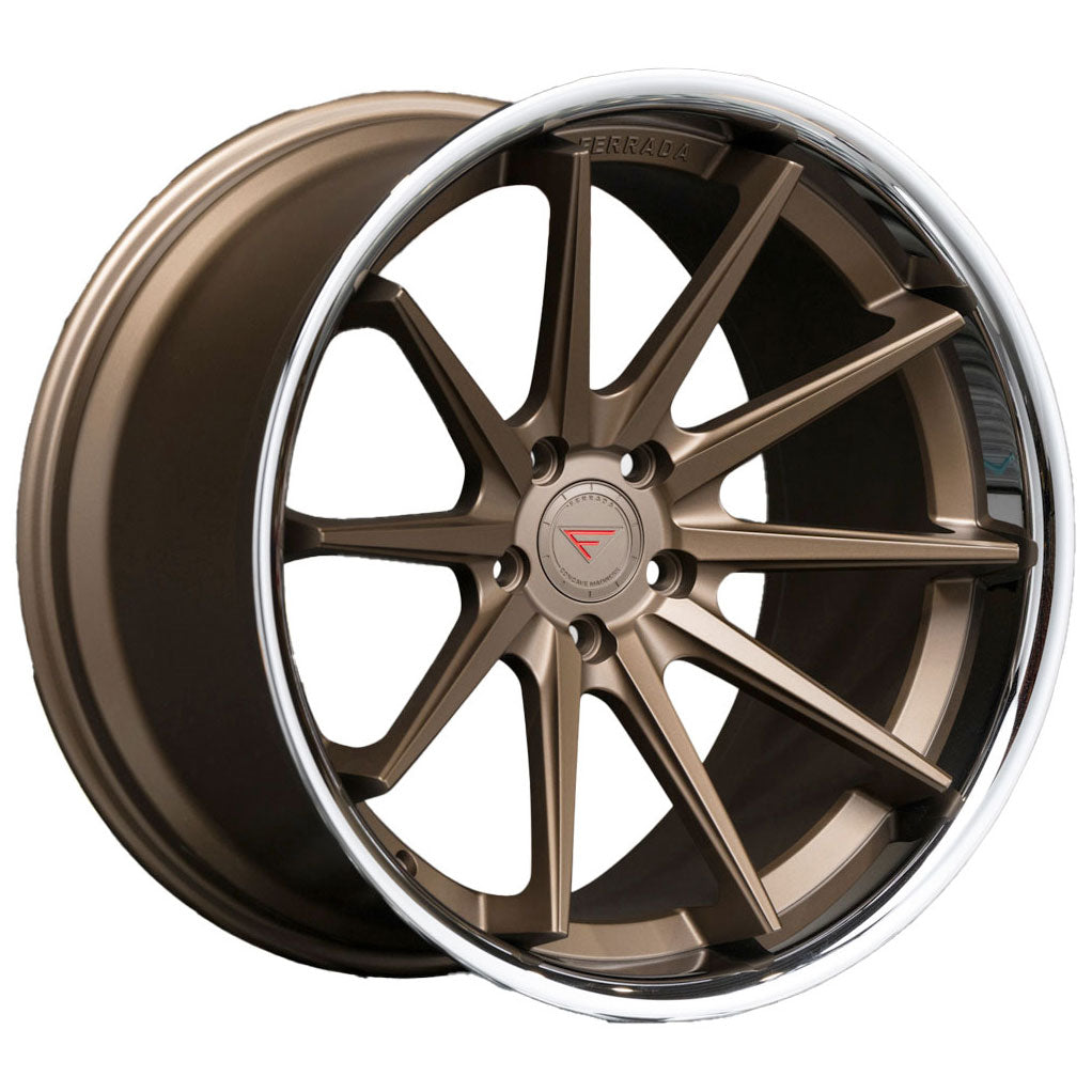 FERRADA FR4 Matte Bronze Center w/Chrome Lip 22X9