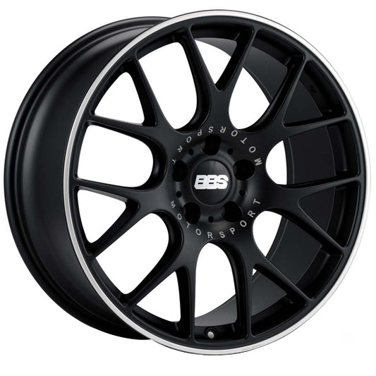 BBS CHR Black Center w/Polished Stainless Steel Rim Protector & Motorsport Etching 19X12