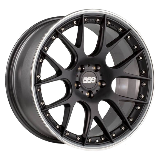BBS CHRII Black Center w/Platinum Rim & Polished Stainless Steel Rim Protector 20X10.5