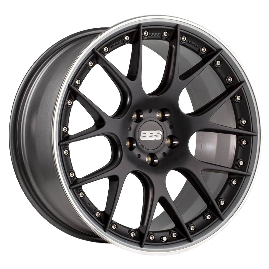BBS CHRII Black Center w/Platinum Rim & Polished Stainless Steel Rim Protector 21X10.5