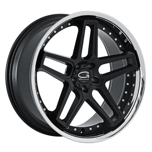 GIOVANNA AUSTIN Semi-Gloss Black Center / Stainless Steel Chrome Lip 22X9