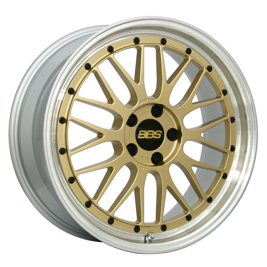 BBS LM Gold Painted Center w/Diamond Cut Rim & Clear Protective Top Coat 18X9