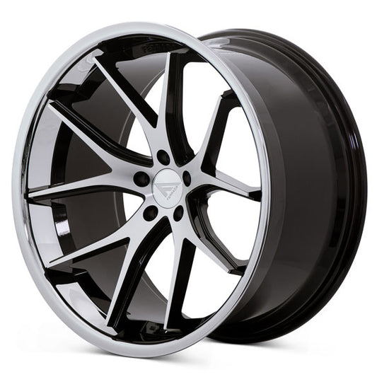 FERRADA FR2 Gloss Black Machined Face Center / Chrome Lip 22X9.5
