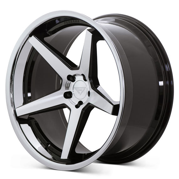 FERRADA FR3 Gloss Black Machined Face Center / Chrome Lip 19X10.5