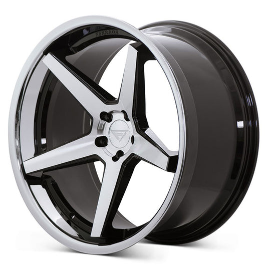 FERRADA FR3 Gloss Black Machined Face Center / Chrome Lip 22X9.5