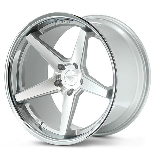 FERRADA FR3 Silver Machined Face Center / Chrome Lip 20X9