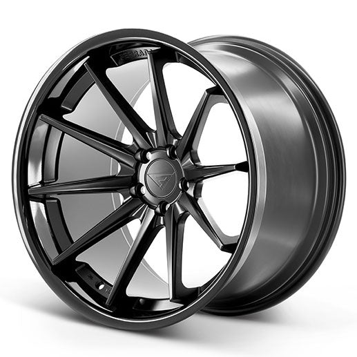 FERRADA FR4 Matte Black Center w/Gloss Black Lip 22X10.5